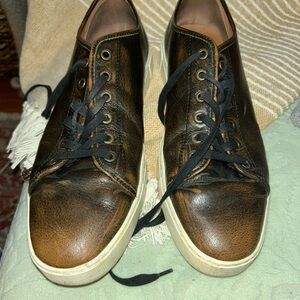 Frye Distressed Brown Leather Sneakers